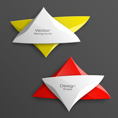 Poster - abstract triangle banner set. The two triangle form advertising poster. The flat banner image. Advertising Design shape. label banner tag.