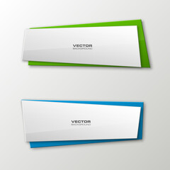 Poster - Abstract paper banner set. The flat form advertising text banner poster. The flat banner image. Advertising Design shape. Vector label ribbon tag. Straight arrow ribbon banner