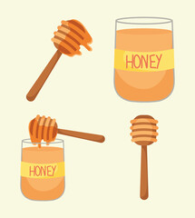 Sticker - honey bottles and drippers