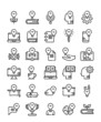 © nakedcm - set of simple line knowledge education icons