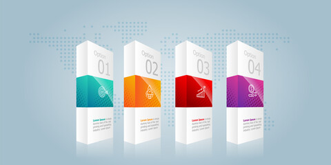 Wall Mural - box horizontal infogrphics element presentation