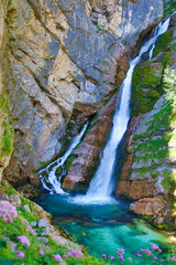 Wall Mural - the famous waterfall savica in slovenia