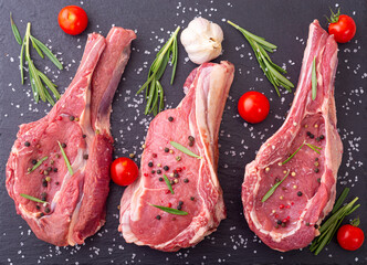 Canvas Print - Raw fresh beef steak .