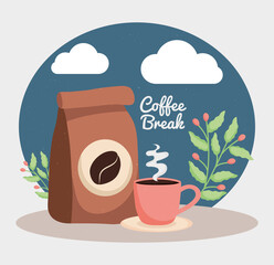 Poster - coffee break illustration