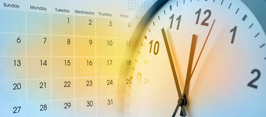 Wall Mural - clock and calendar
