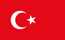 Turkey Flag. Icon Of Turkish Crescent On Red Square. National Symbol Of Turkey, Istanbul And Ankara. Star Of Turk. Banner For Country. Official Flag For Economy, Military And Religion. Vector