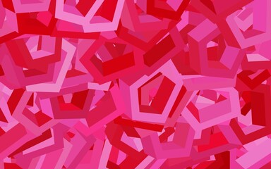 Poster - light pink, red vector layout with hexagonal shapes.
