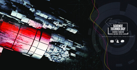 Vector of science technology concept. Background ready for website banner, poster or presentation