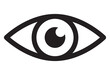 Eye icon. Human eyeball simple symbol.  Vector illustration isolated on white.