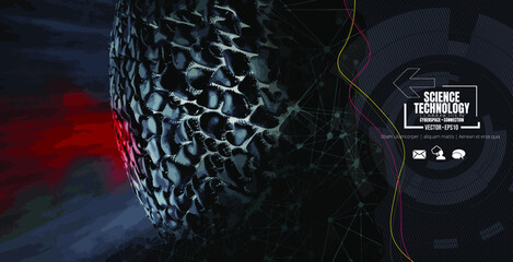 Vector of science technology concept. Background ready for website banner, poster or presentation
