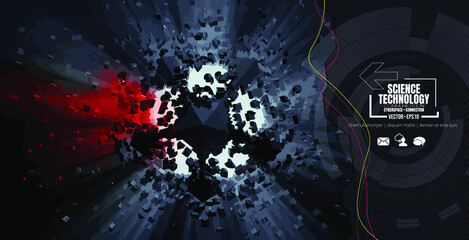 Vector of science technology concept. Background ready for website banner, poster or presentation