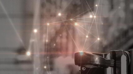 Poster - Animation of networks of connections over industrial interiors