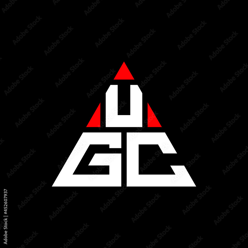 UGC triangle letter logo design with triangle shape. UGC triangle logo ...