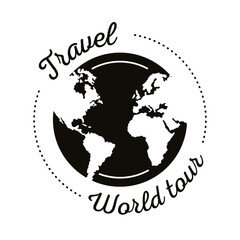 Poster - travel lettering with planet