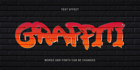 Wall Mural - graffiti text effect 100% editable vector image
