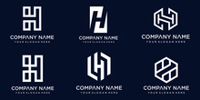 Set Of Creative Letter H Logo Design Template