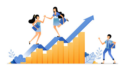 Wall Mural - Illustration of fluctuations in stock sales and investments to analyze company performance future strategy. Vector design can be use for website, web, poster, banner, flyer, mobile apps, social media