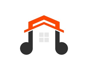 Poster - Abstract real estate house with music note