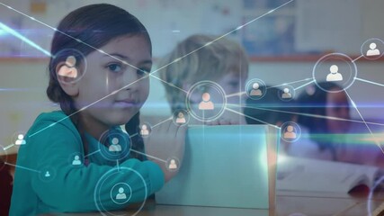 Poster - Animation of networks of connections over schoolchildren in classroom
