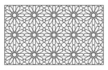 Wall Mural - Laser Cutting Template. Decorative Lattice. Middle Eastern Geometric Pattern.