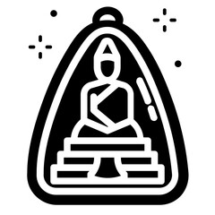 buddha amulet glyph icon