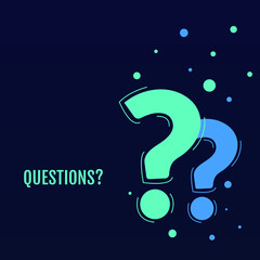 Question mark sign icon, vector illustration. Flat design style with long shadow. FAQ button. Asking questions. Ask for help. Question mark stamp. Need information. Query.