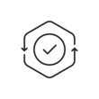 cash flow thin line icon with checkmark
