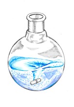 Round Bottom Flask With Stir Bar, Illustration