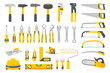 Mechanic tool set vector. Construction tools for home repairs isolated on a white background
