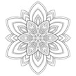 Decorative mandala with simple striped patterns on awhite isolated background. For coloring book.