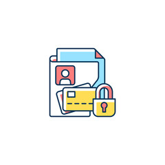 Sticker - Nonpublic personal information RGB color icon. Personally identifiable financial data. Information from transactions. Financial institutions. Isolated vector illustration. Simple filled line drawing