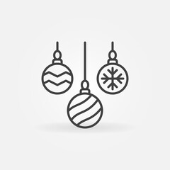 Wall Mural - Christmas Balls vector concept icon in thin line style