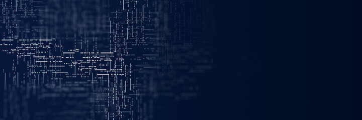 Poster - Abstract dark background with connecting dots and lines.
