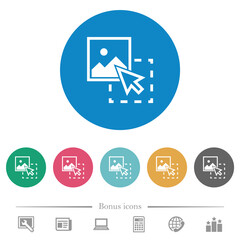 Poster - Drag image to upload flat round icons
