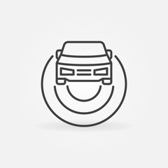 Poster - Car Autopilot outline icon. Autonomous Vehicle AV vector sign