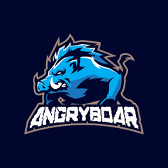 Boar mascot logo design vector with modern illustration concept style for badge, emblem and t shirt printing. Angry boar illustration.