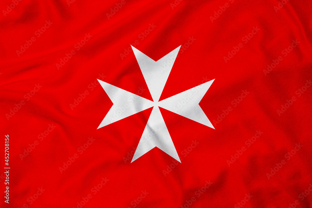 flag-of-the-knights-hospitaller-realistic-rendering-with-texture-stock