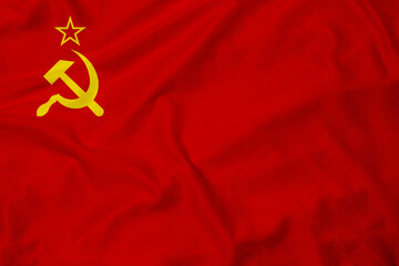 Flag of the Soviet Union, realistic 3d rendering with texture