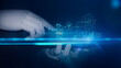 © Montri - White hand robot on blurred background hacking and accessing private cyber datas