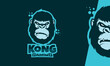 Angry face king kong esport logo vector
