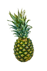 Wall Mural - Whole ripe pineapple isolated on a white background