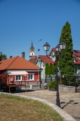 Wall Mural - Evangelical Church seen from Mihail Kogălniceanu Street Bistrita, Romania, August 2021