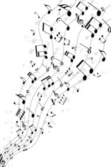 Wall Mural - musical notes background 