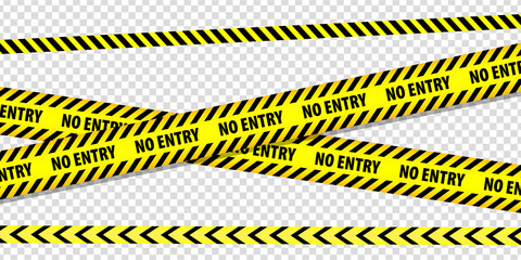 Wall Mural - Set of danger caution seamless tapes.  No entry. Warning signs for your web site design, logo, app  on transparent background. EPS10