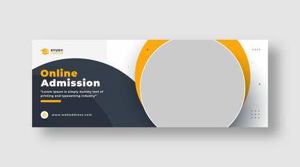 Wall Mural - online education or admission social media facebook cover or web banner
