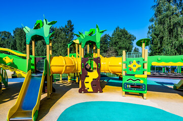 Wall Mural - playground to play with a slide and stairs