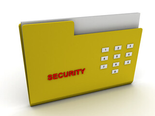 Poster - 3d rendering folder secure, 