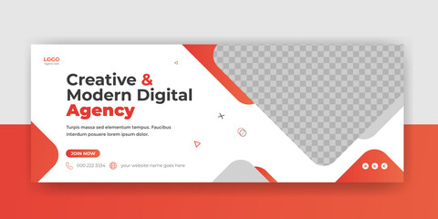 Wall Mural - digital marketing agency webinar facebook cover banner instagram web banner template social media po