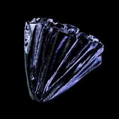 Poster - 3d render of deformed geometry shape. Isolated shape with reflective material.