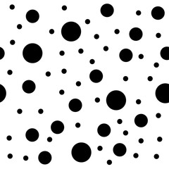 Poster - Large size of dots and small dots. Vector black dots on white background.